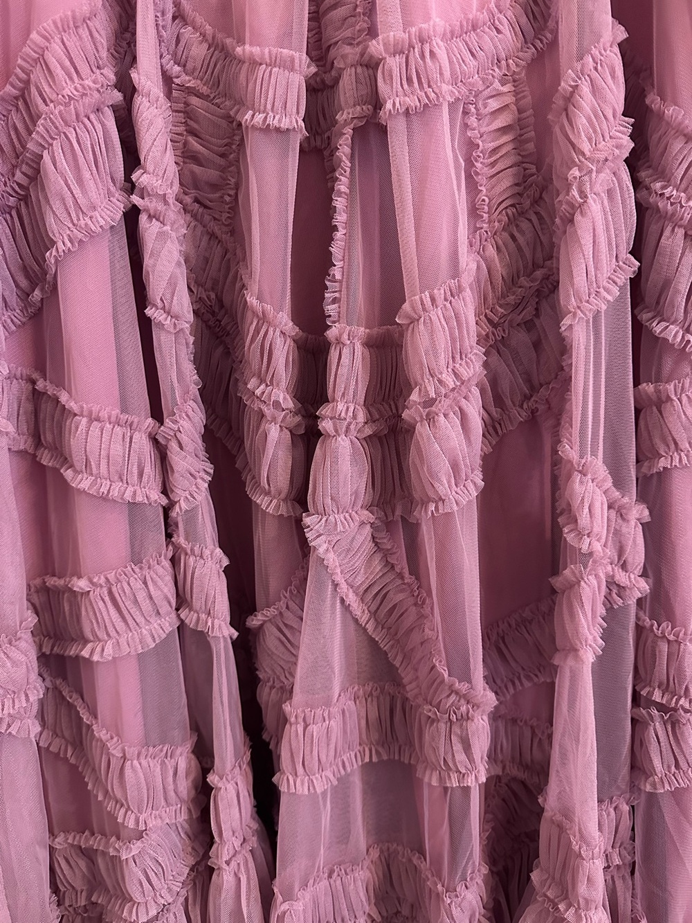Mac Duggal High Neck A-Line Ruffle Midi Dress Antique Rose Pink Size 22 #8058 - Picture 8 of 9